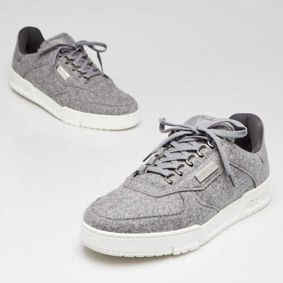 Louis Vuitton Grey Wool Low Top Sneaker Mens Size 6.5 - Picture 1 of 4
